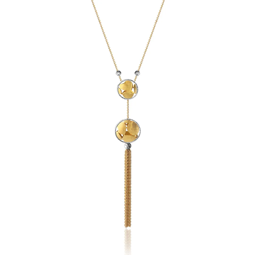 14K Two tone long necklace