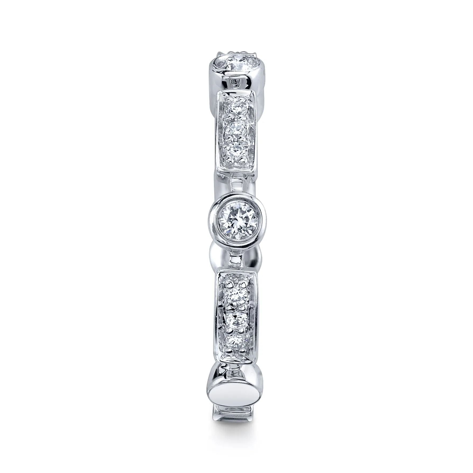 14K White Gold Stackable Diamond Band