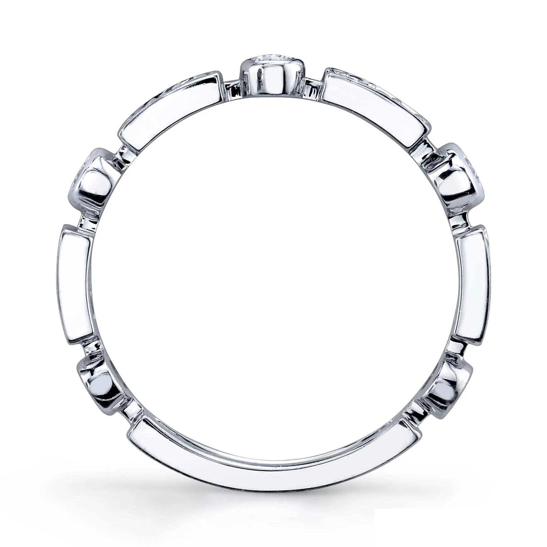 14K White Gold Stackable Diamond Band