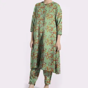 2PC- Unstitched Digital Printed Khaddar Suit PW9305