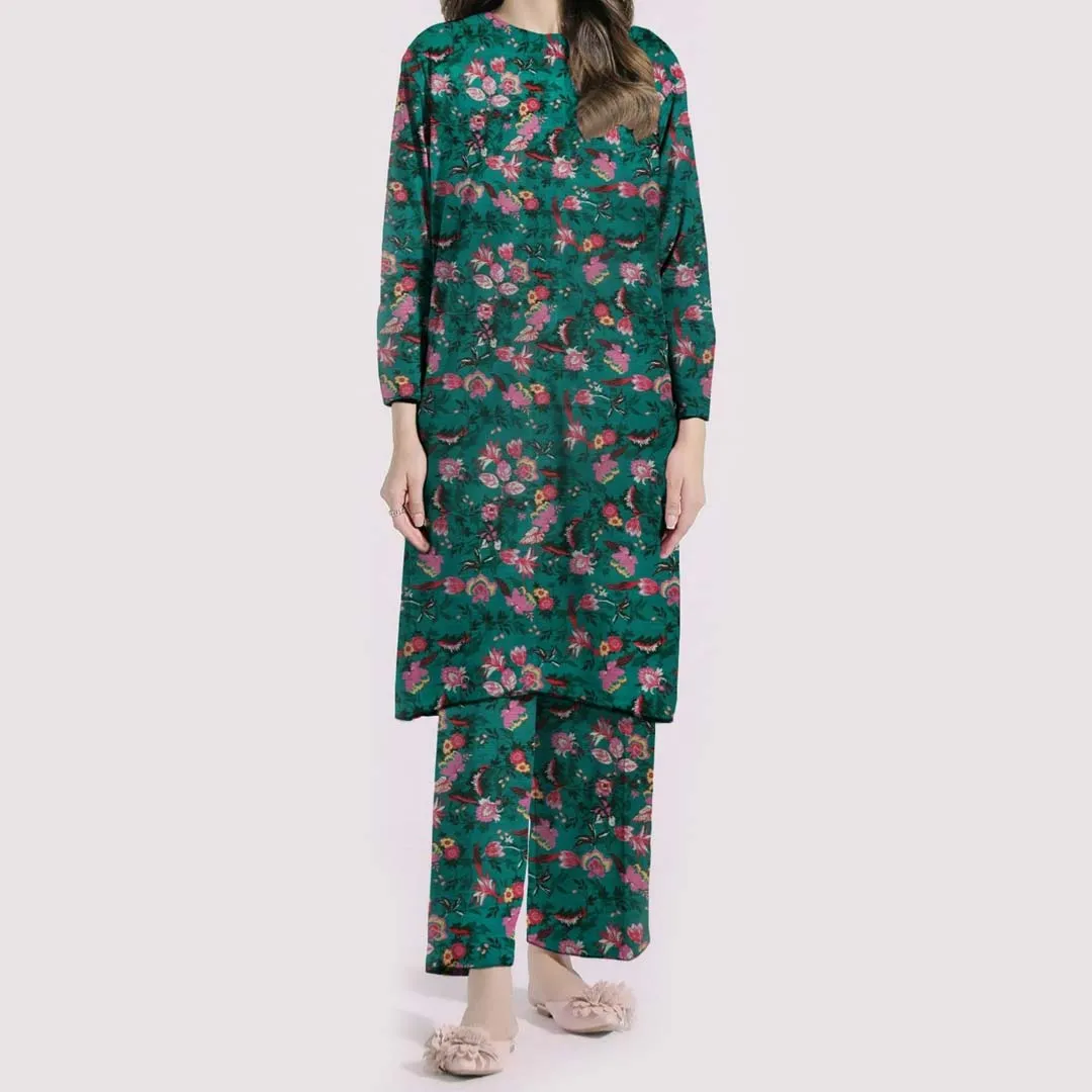 2PC- Unstitched Digital Printed Khaddar Suit PW9314