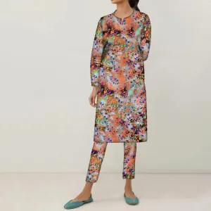 2PC- Unstitched Digital Printed Linen Suit PW9476