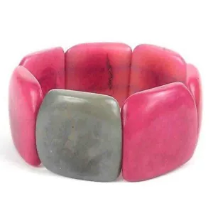 Accented Tagua Bracelet Berry with Periwinkle Faire Collection