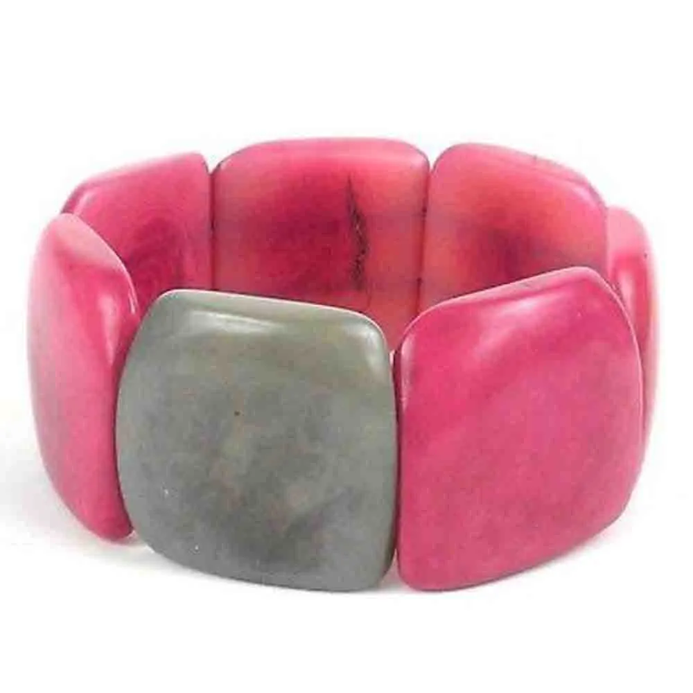 Accented Tagua Bracelet Berry with Periwinkle Faire Collection