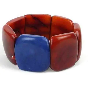 Accented Tagua Bracelet Sunset Orange Faire Collection