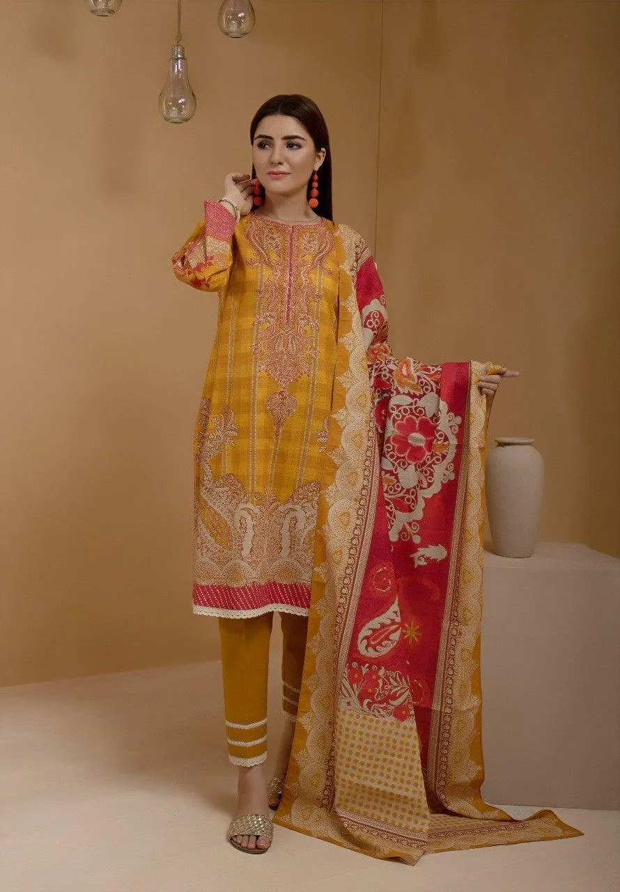 ACE Galleria Digital Embroidered Unstitched 3 Piece Khaddar Suit ACE 12088