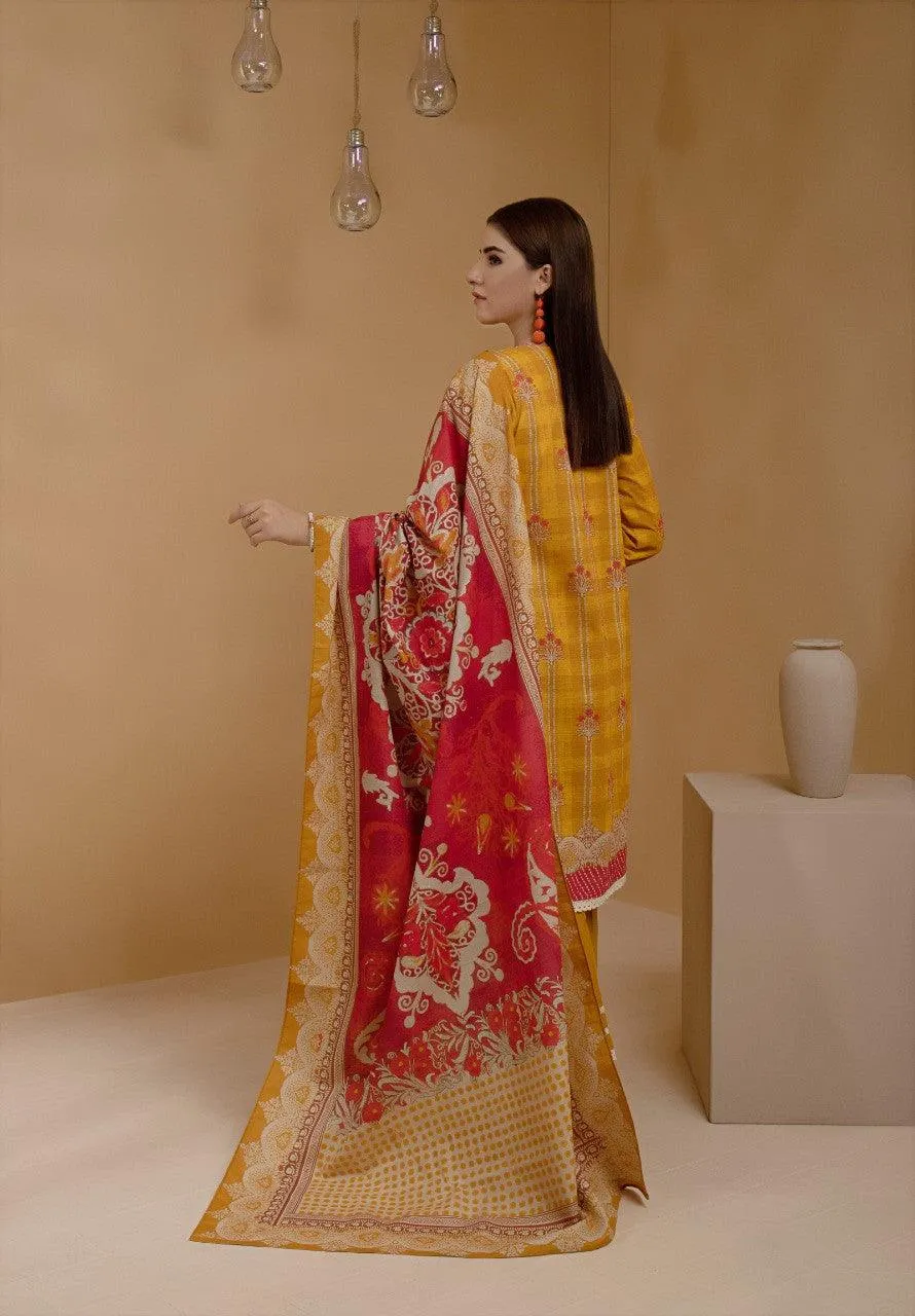 ACE Galleria Digital Embroidered Unstitched 3 Piece Khaddar Suit ACE 12088