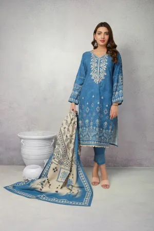 ACE Galleria Digital Embroidered Unstitched 3pc Khaddar Suit ACE 12091