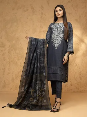 ACE Galleria Digital Embroidered Unstitched 3pc Khaddar Suit ACE 12155