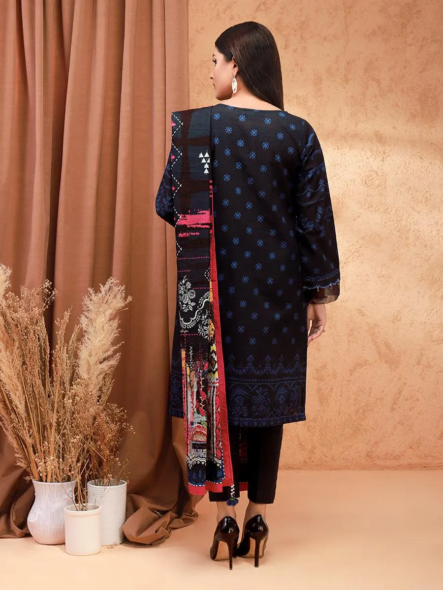 ACE Galleria Digital Embroidered Unstitched 3pc Khaddar Suit ACE 12157