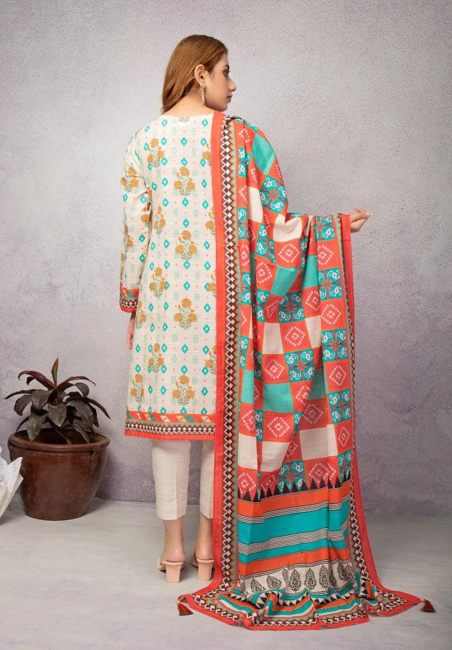 ACE Galleria Digital Printed Unstitched 3 Piece Khaddar Suit ACE 12095