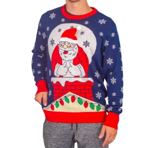 Adult Christmas Sweater JulesRoche Flappy Santa Hat Animation