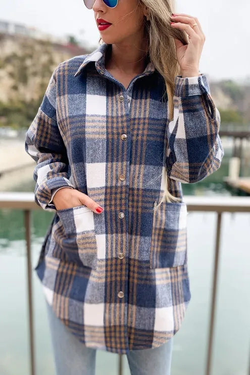 Amoli Side Button Down Detail Oversized Jacket