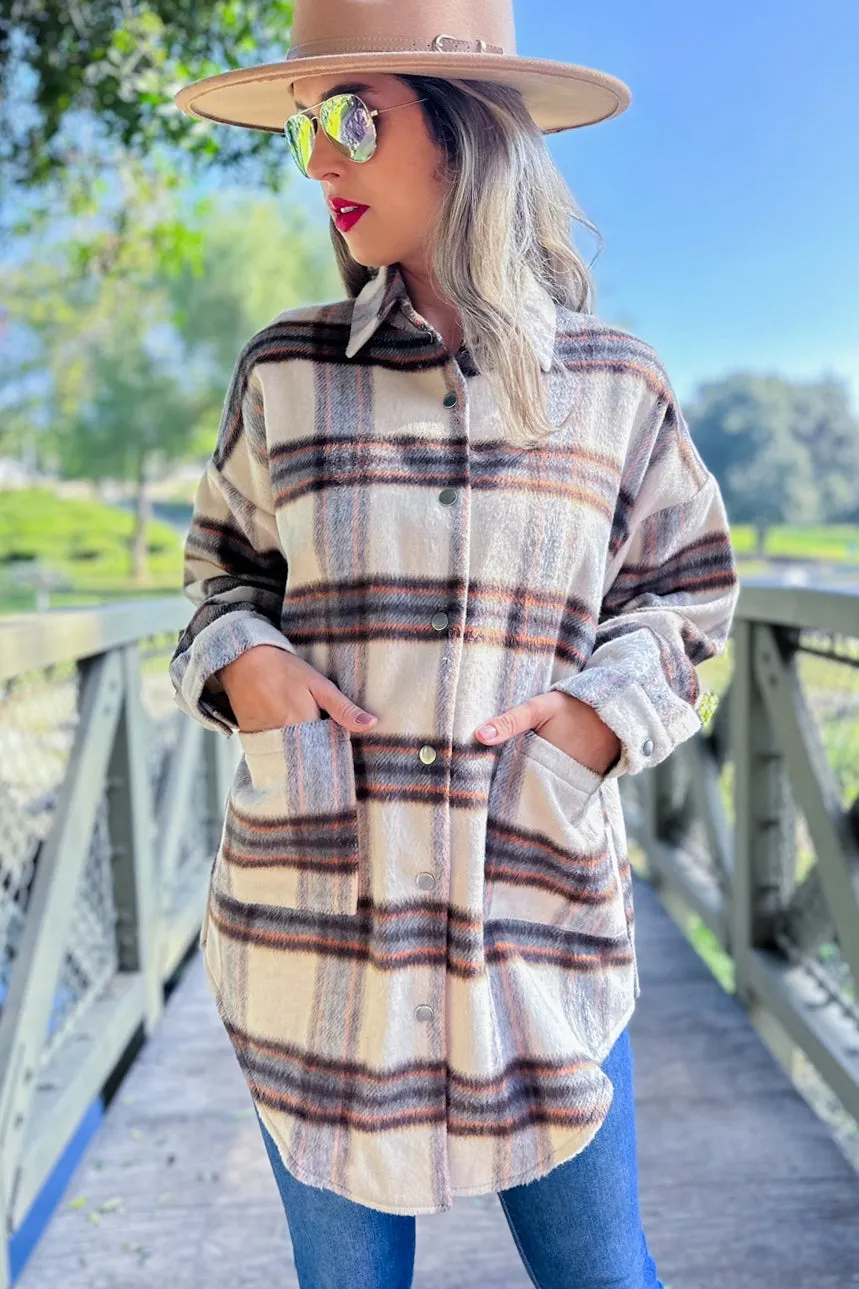 Amoli Side Button Down Detail Oversized Jacket