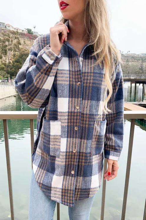 Amoli Side Button Down Detail Oversized Jacket