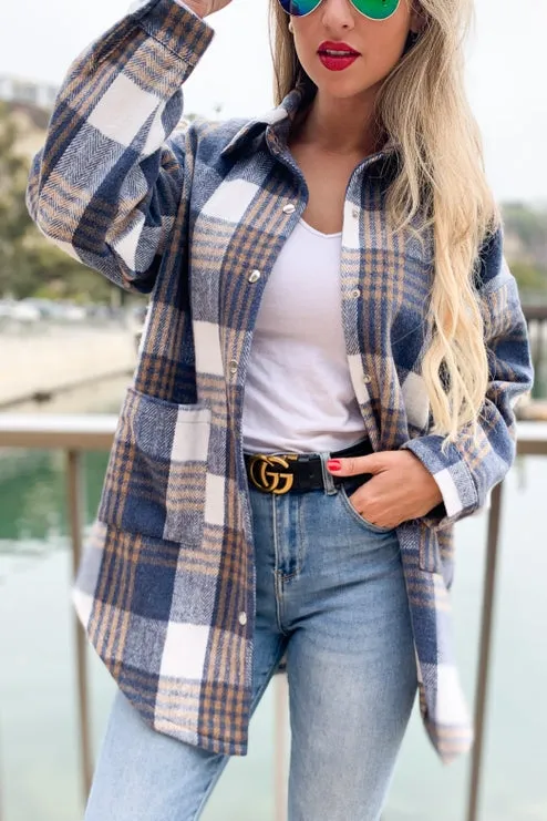 Amoli Side Button Down Detail Oversized Jacket