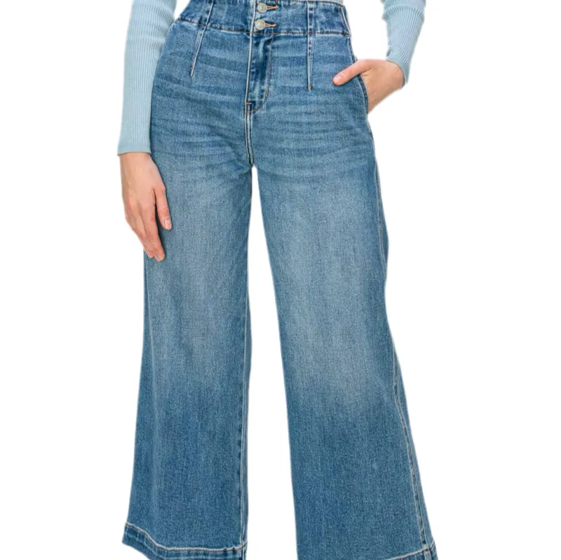 Aria High Waisted Wide Leg Jeans 25.5 Inseam