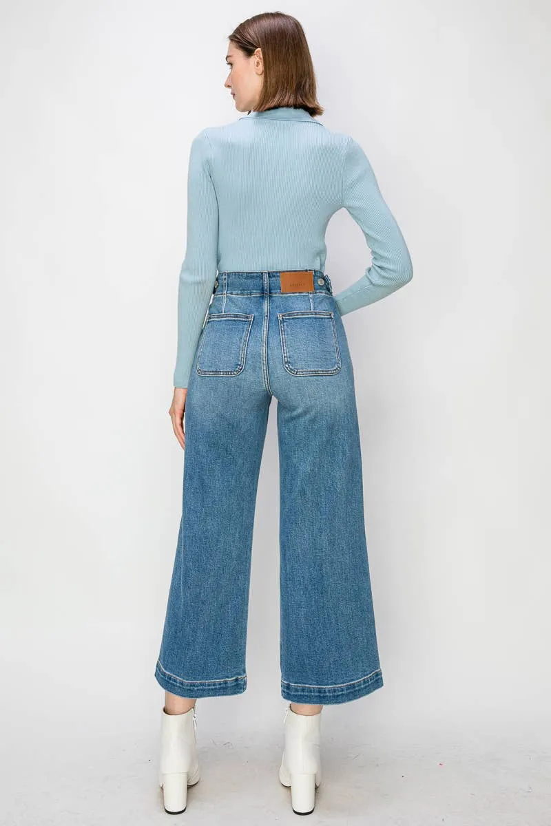 Aria High Waisted Wide Leg Jeans 25.5 Inseam