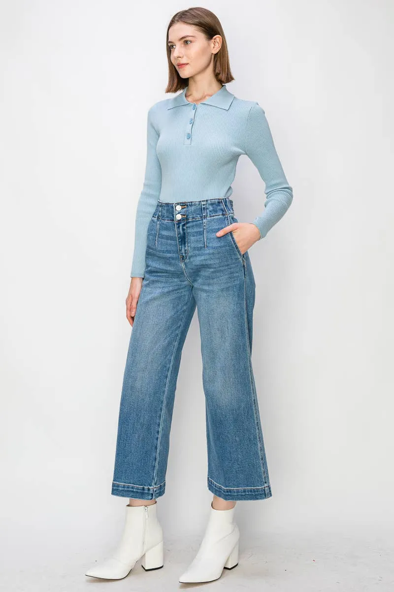 Aria High Waisted Wide Leg Jeans 25.5 Inseam