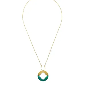 Ashram Window Necklace Gold Patina