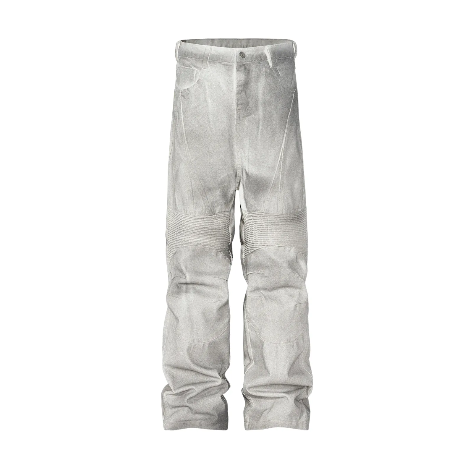 Baggy fit motorcycle wide leg jean