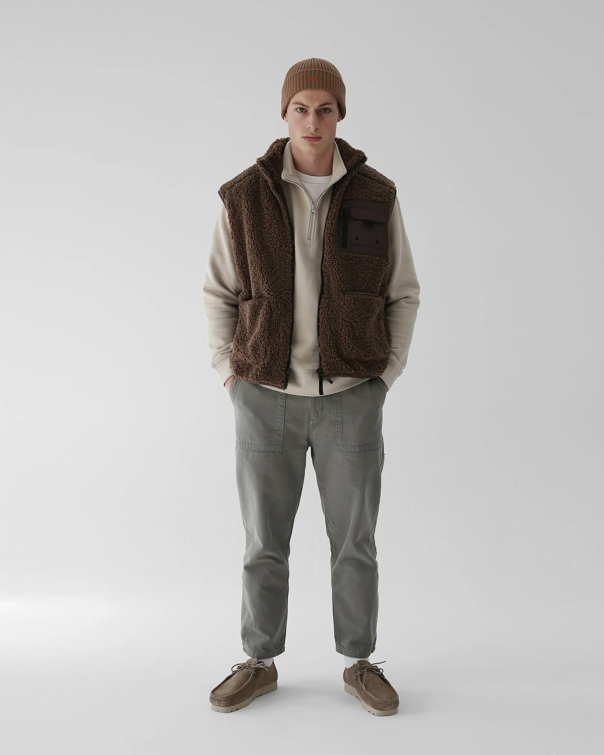 BEANIE / RIB / LOOSE / UC / BROWN