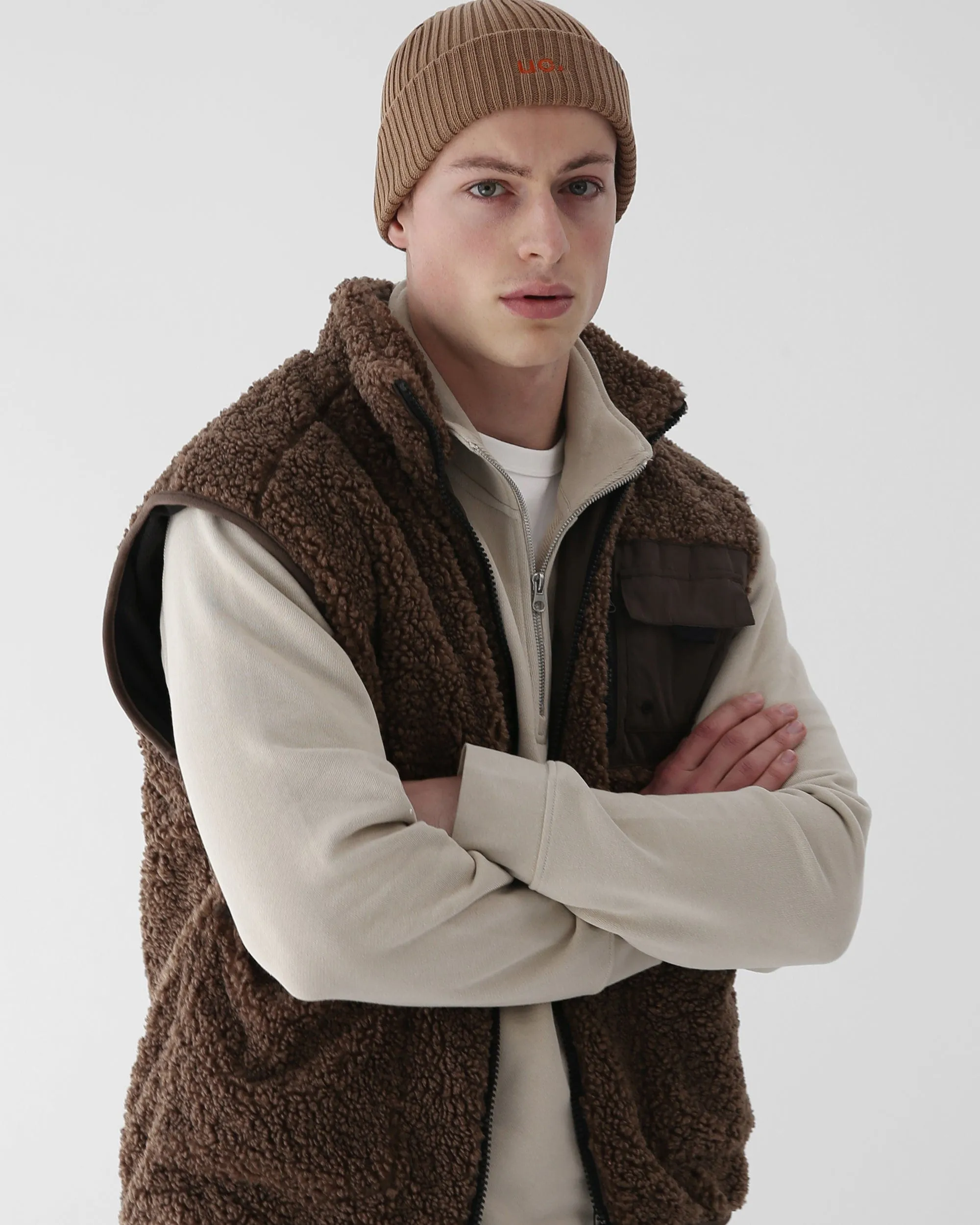 BEANIE / RIB / LOOSE / UC / BROWN