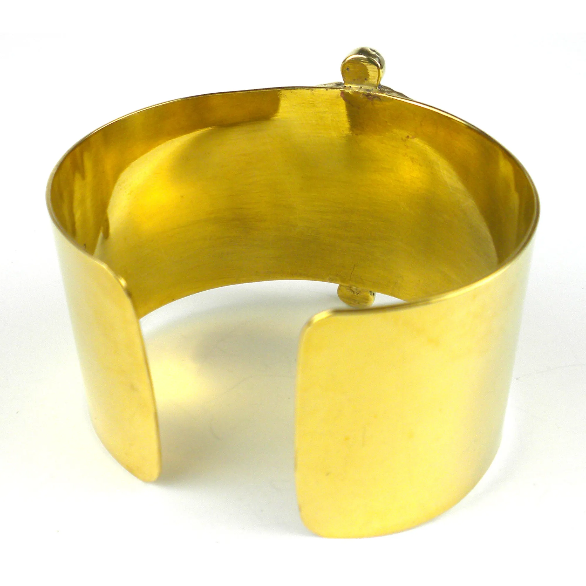 Bomb Casing Embossed Medallion Cuff Craftworks Cambodia