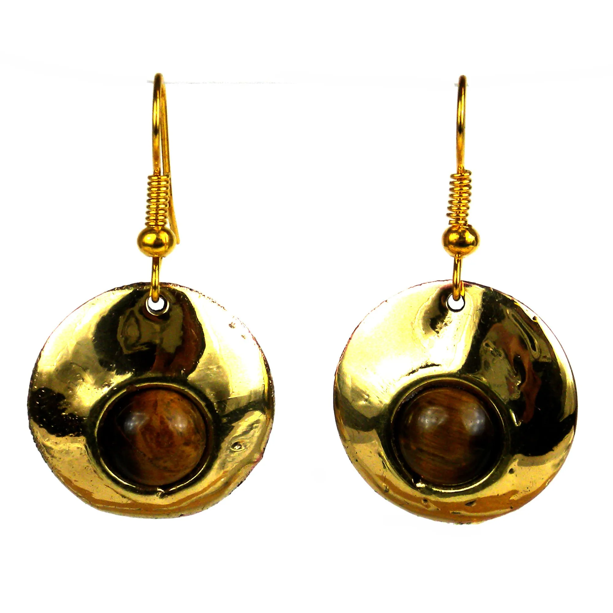Bonbon Tiger Eye Earrings Brass Images
