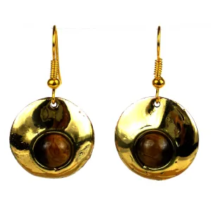 Bonbon Tiger Eye Earrings Brass Images