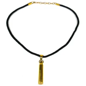 Brass Bullet Shell Pendant on Cord Craftworks Cambodia