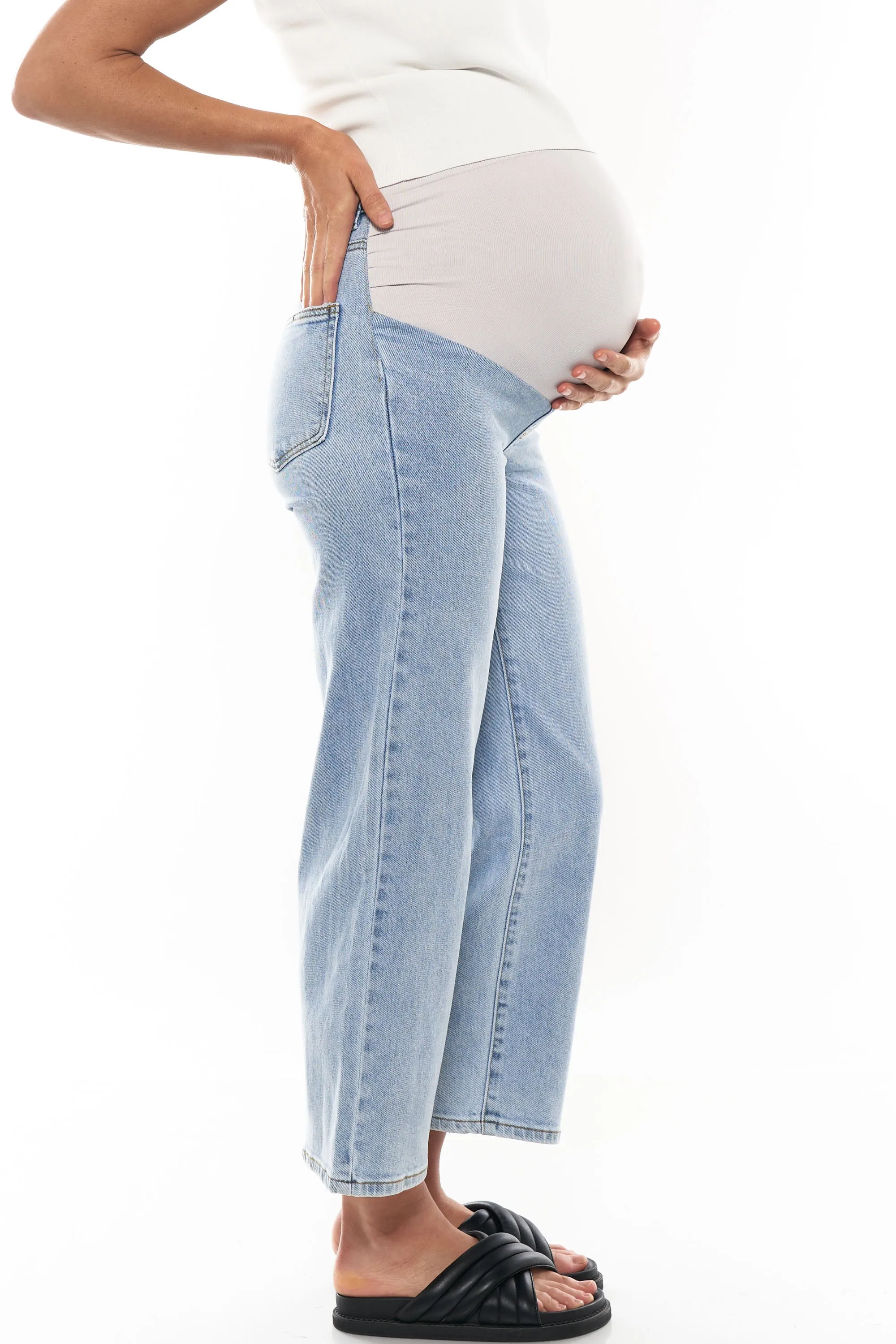 *By The Way Crop Jean - Pacific Blue