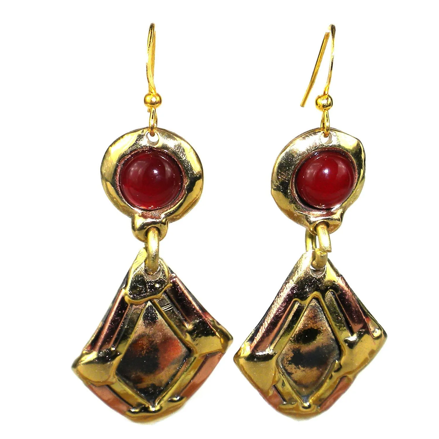 Carnelian Diamond Brass Earrings Brass Images