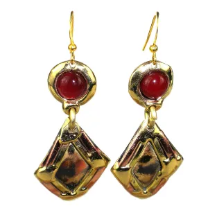 Carnelian Diamond Brass Earrings Brass Images