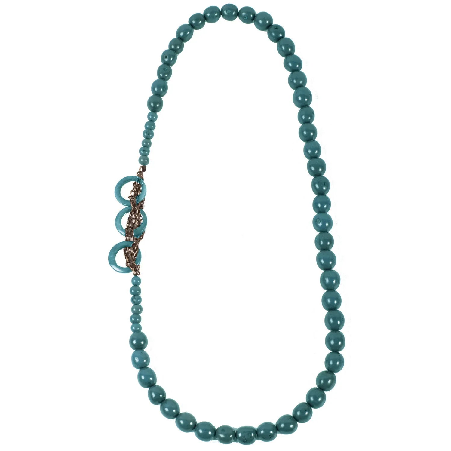 Circle Chain Necklace in Teal Faire Collection