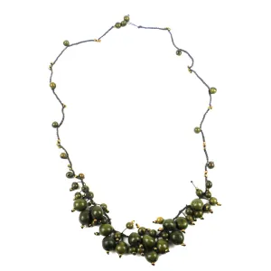 Cloud Forest Necklace in Military Green Faire Collection