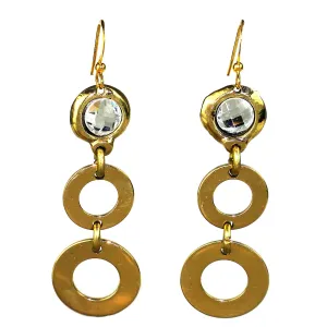 Crystal and Loops Brass Earrings Brass Images