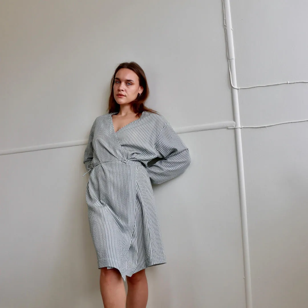 Daydream Dress | Tencel | Forest Green Stripe |ML