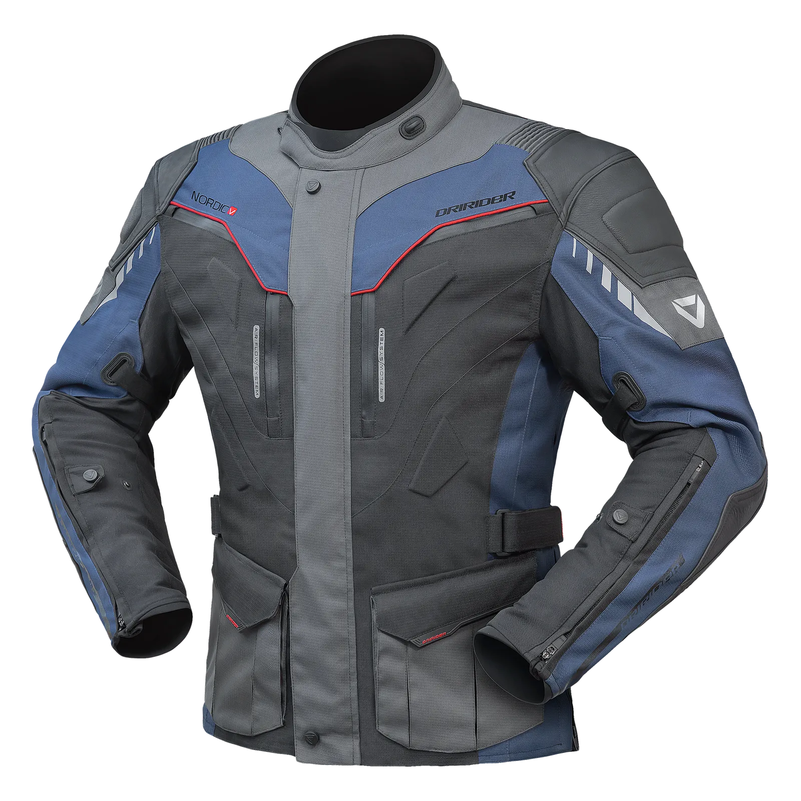 DRIRIDER NORDIC V NAVY/GREY TEXTILE JACKET