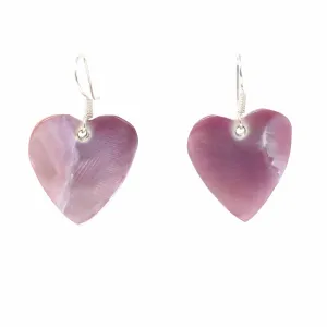 Earrings Pink Mother of Pearl Hearts