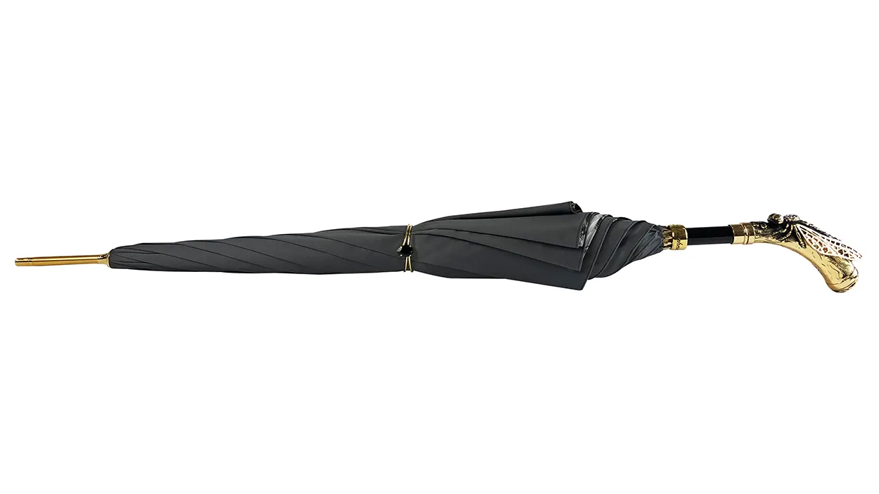 Elegant handcrafted umbrella with dragonfly