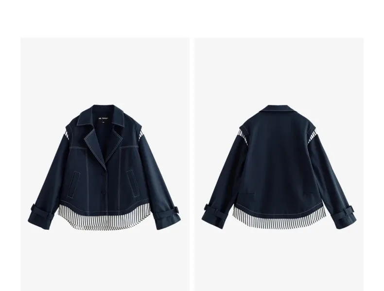 Elegant Turn-Down Trench Coat