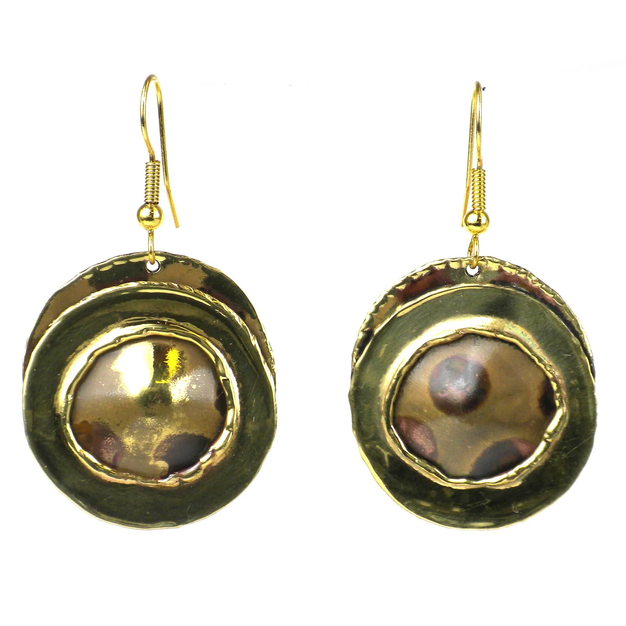 Encircled Spots Brass Earrings Brass Images