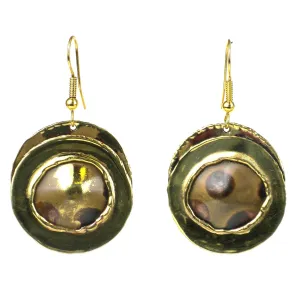 Encircled Spots Brass Earrings Brass Images