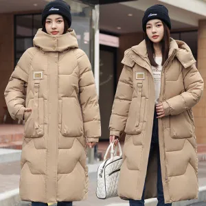 European Station 2025 Winter New Detachable Hat Padded-on Women's Medium and Long Over-Knee Thickened Down Padded Women's Jacket