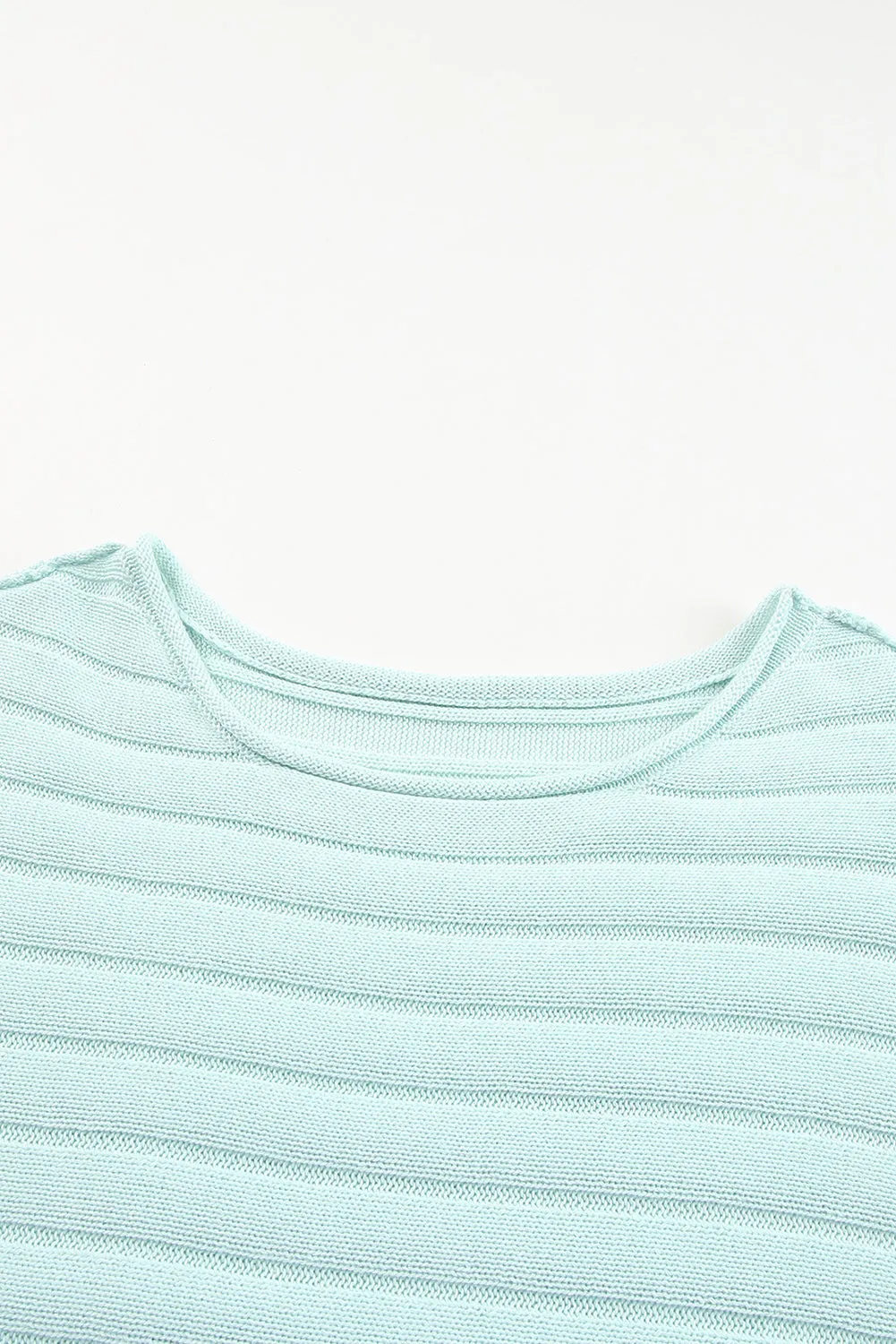Exposed Seam Ribbed Knit Dolman Sweater
