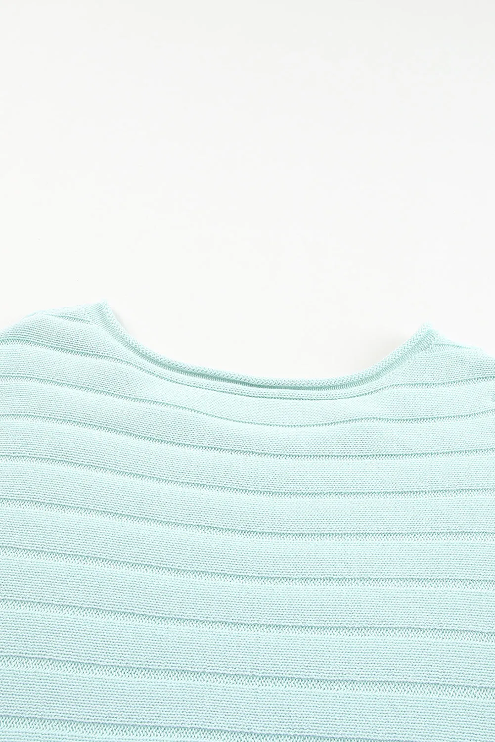 Exposed Seam Ribbed Knit Dolman Sweater