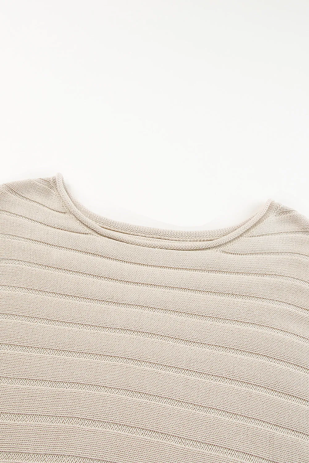 Exposed Seam Ribbed Knit Dolman Sweater