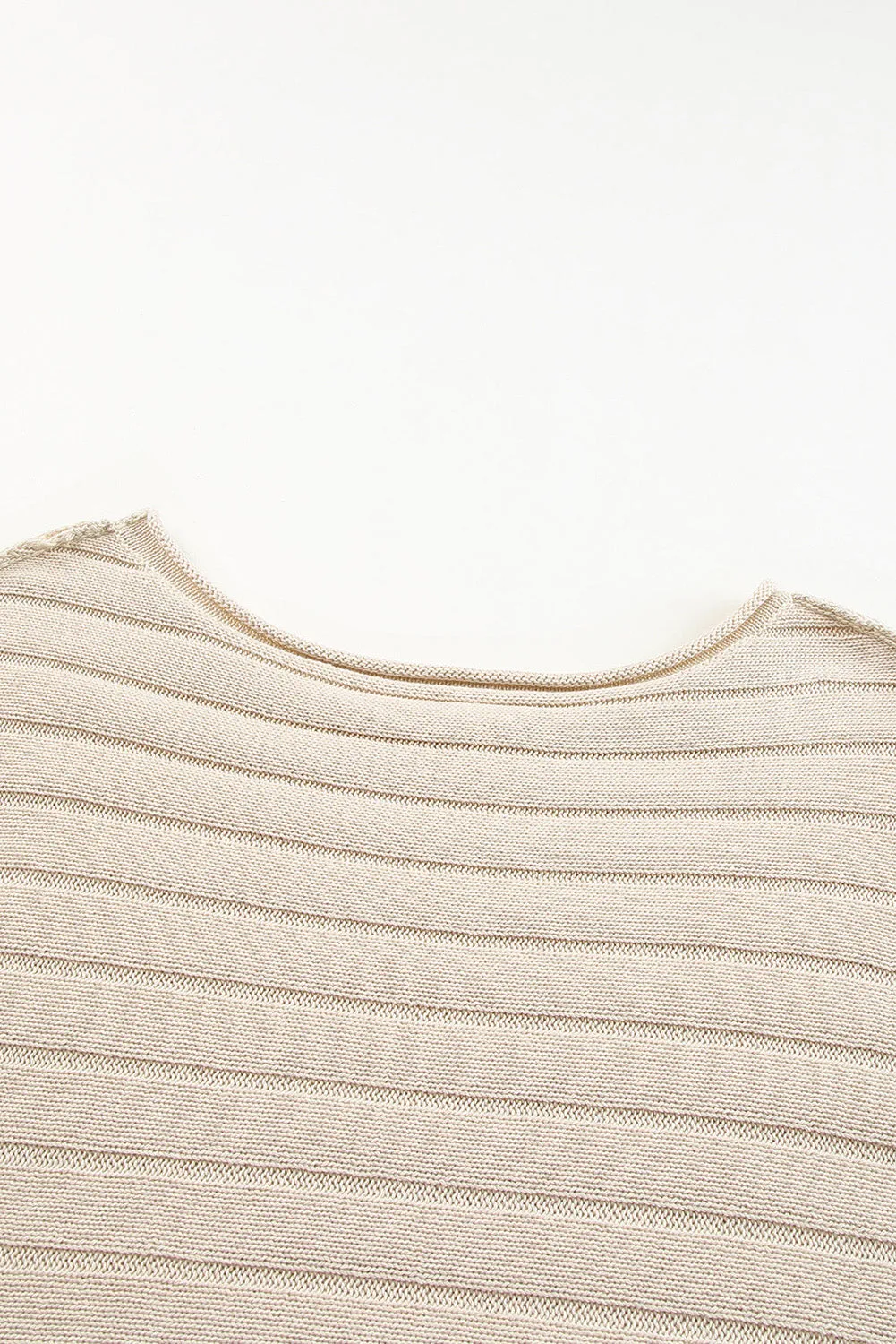 Exposed Seam Ribbed Knit Dolman Sweater
