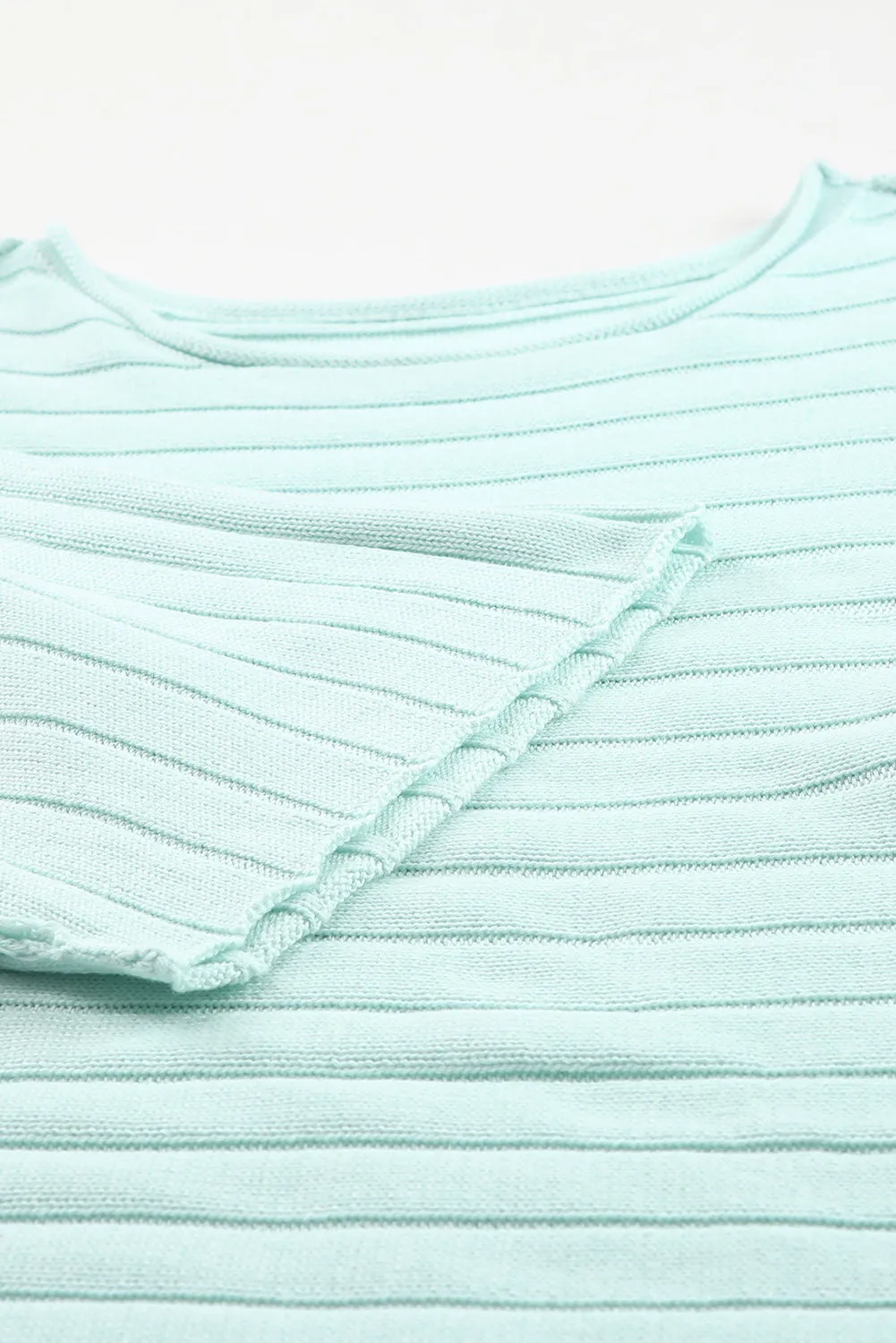 Exposed Seam Ribbed Knit Dolman Sweater